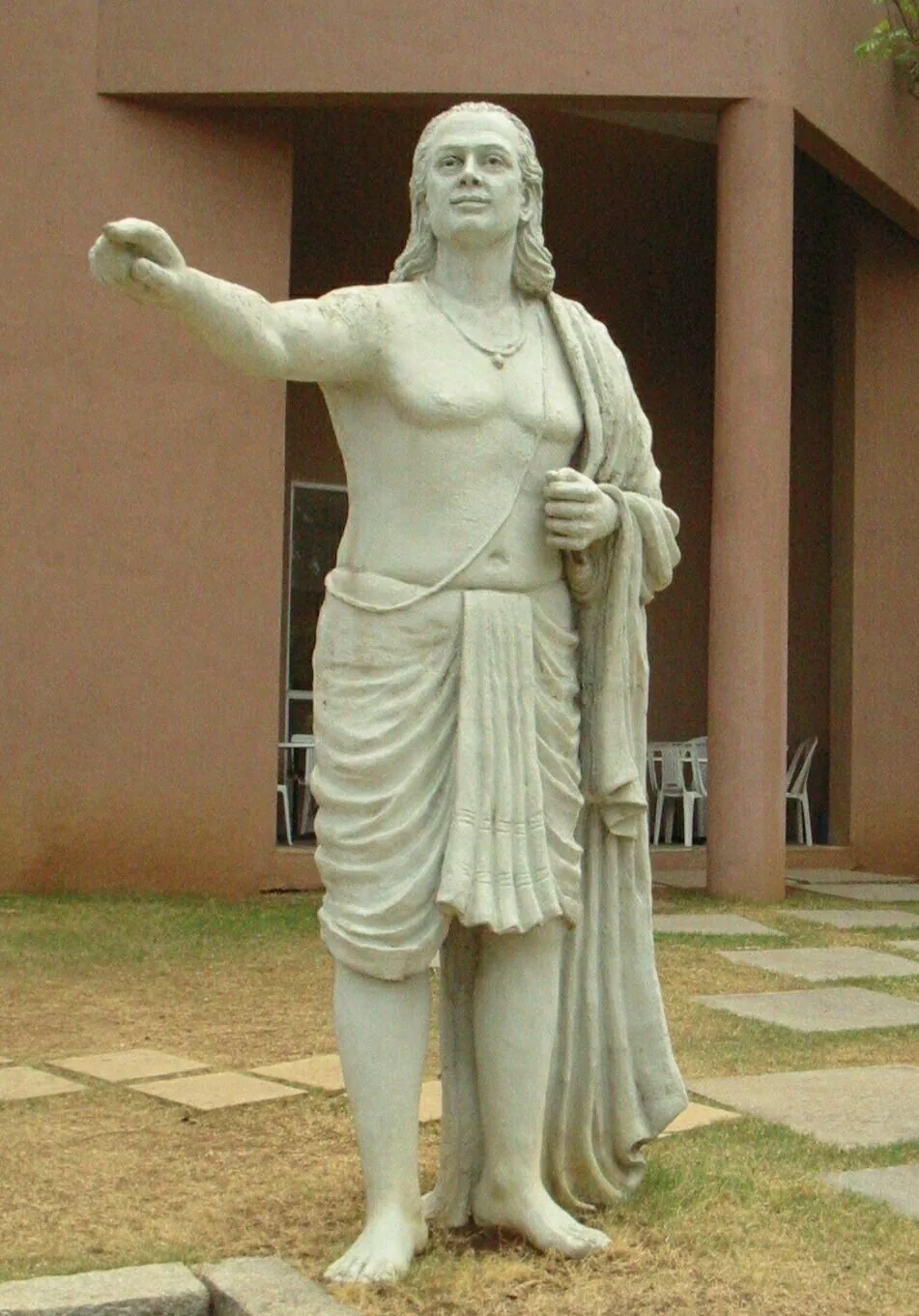 Modern statue representing mathematician and astronomer Aryabhata at IUCAA in Pune