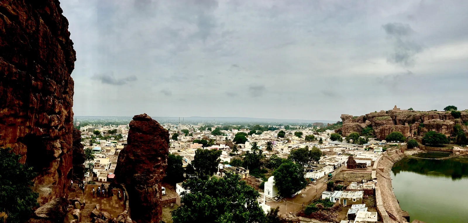 View of Badami, the historic Vatapi, from the cave temples in Karnataka