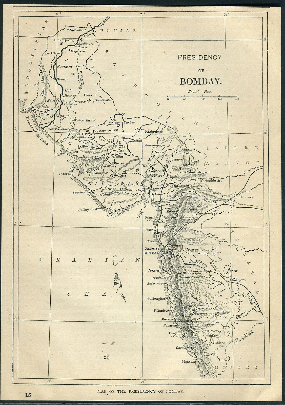 1880 map of the Bombay Presidency