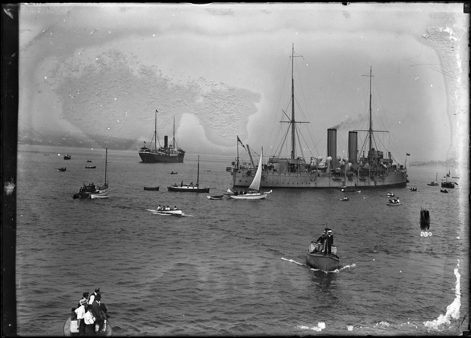 Komagata Maru and HMCS Rainbow in Vancouver Harbour during the 1914 incident