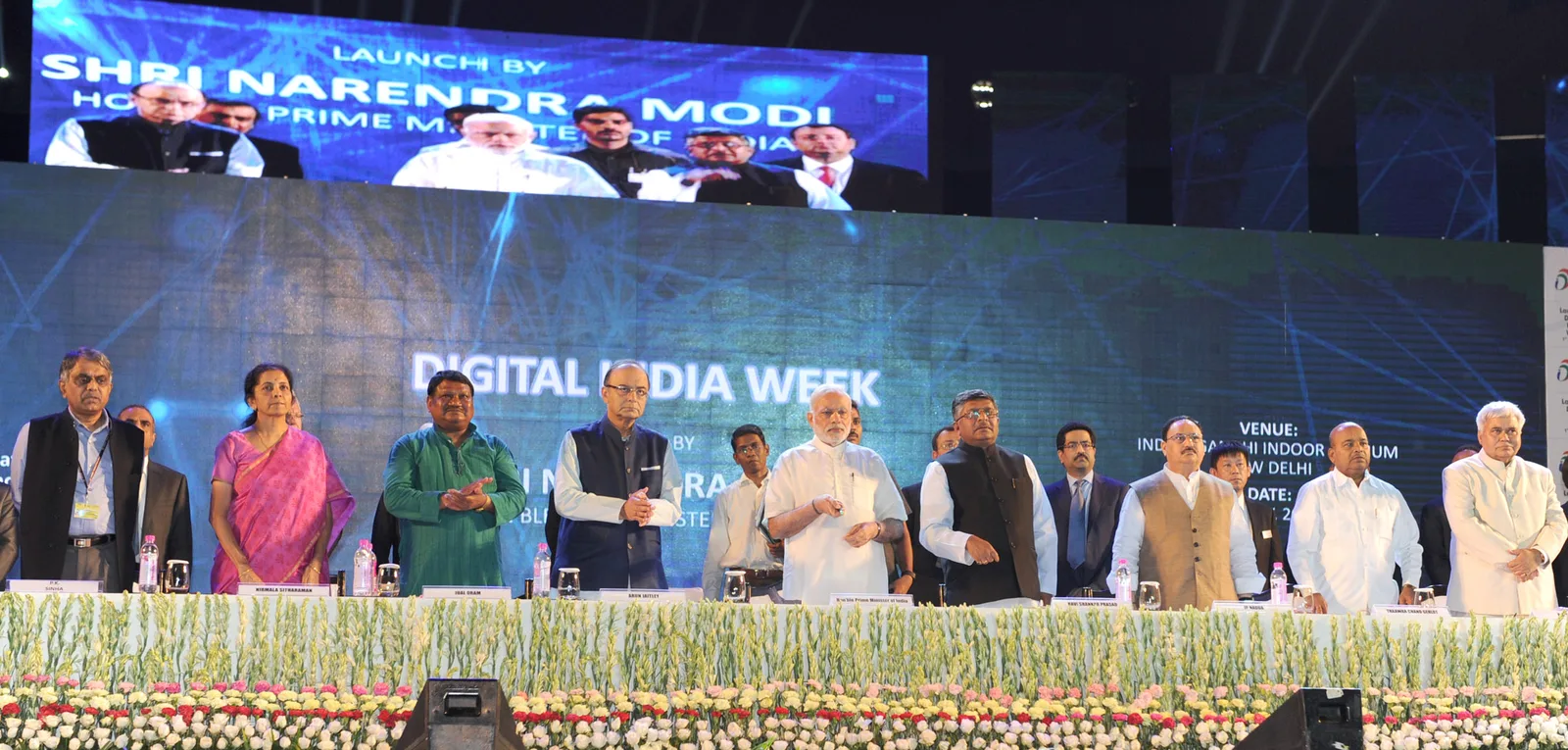 Prime Minister Narendra Modi launching Digital India Week in New Delhi on 1 July 2015