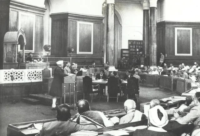 Constituent Assembly adopts the Objectives Resolution: Constituent Assembly adopts the Objectives Resolution — verified Wikimedia Commons asset.