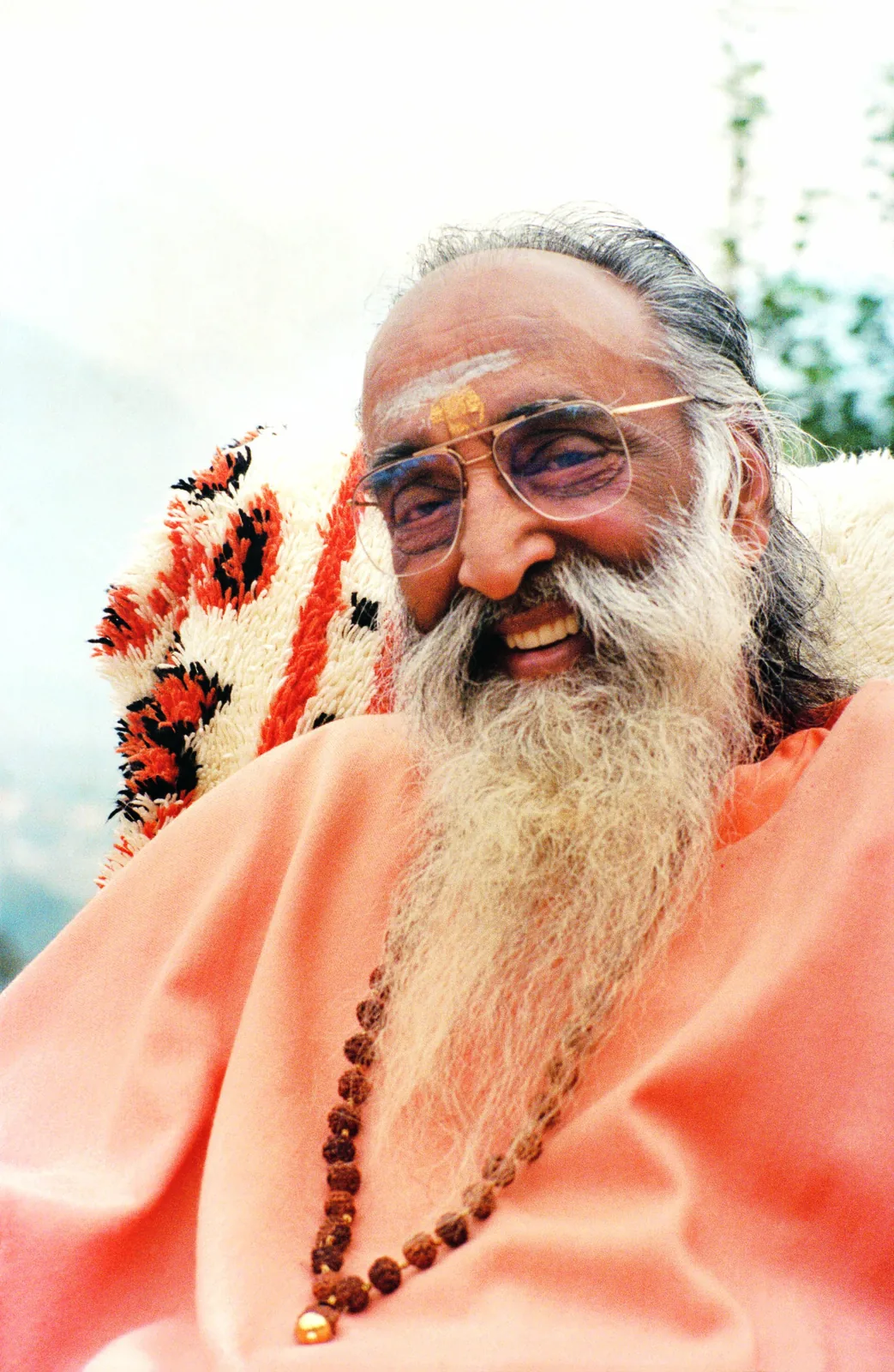 Birth of Chinmayananda: Photograph of Swami Chinmayananda attributed to 1990; he was born in 1916. This is not a birth-scene image.