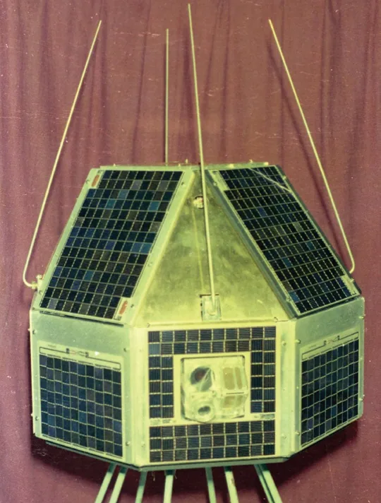 RS-D1 launched: ISRO image of experimental Rohini satellite RS-D1, launched aboard SLV-3 from Sriharikota on 31 May 1981. The image depicts the spacecraft, not rocket liftoff.