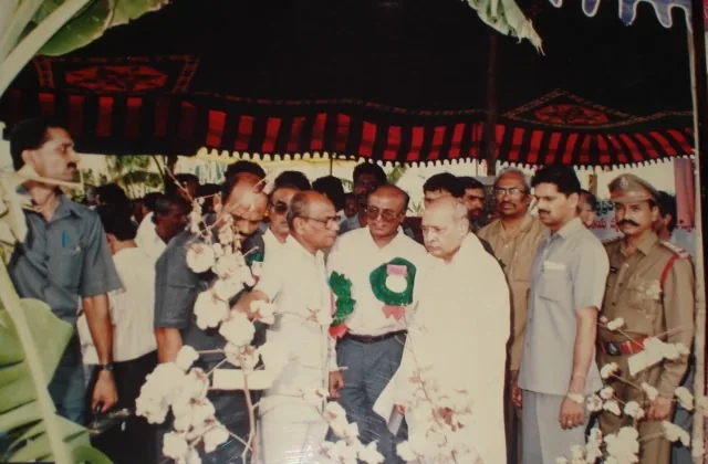 P. V. Narasimha Rao begins his term as Prime Minister: P. V. Narasimha Rao, photographed at Nandyal in December 1995 after becoming prime minister in 1991. Not a photo of his 1991 swearing-in.