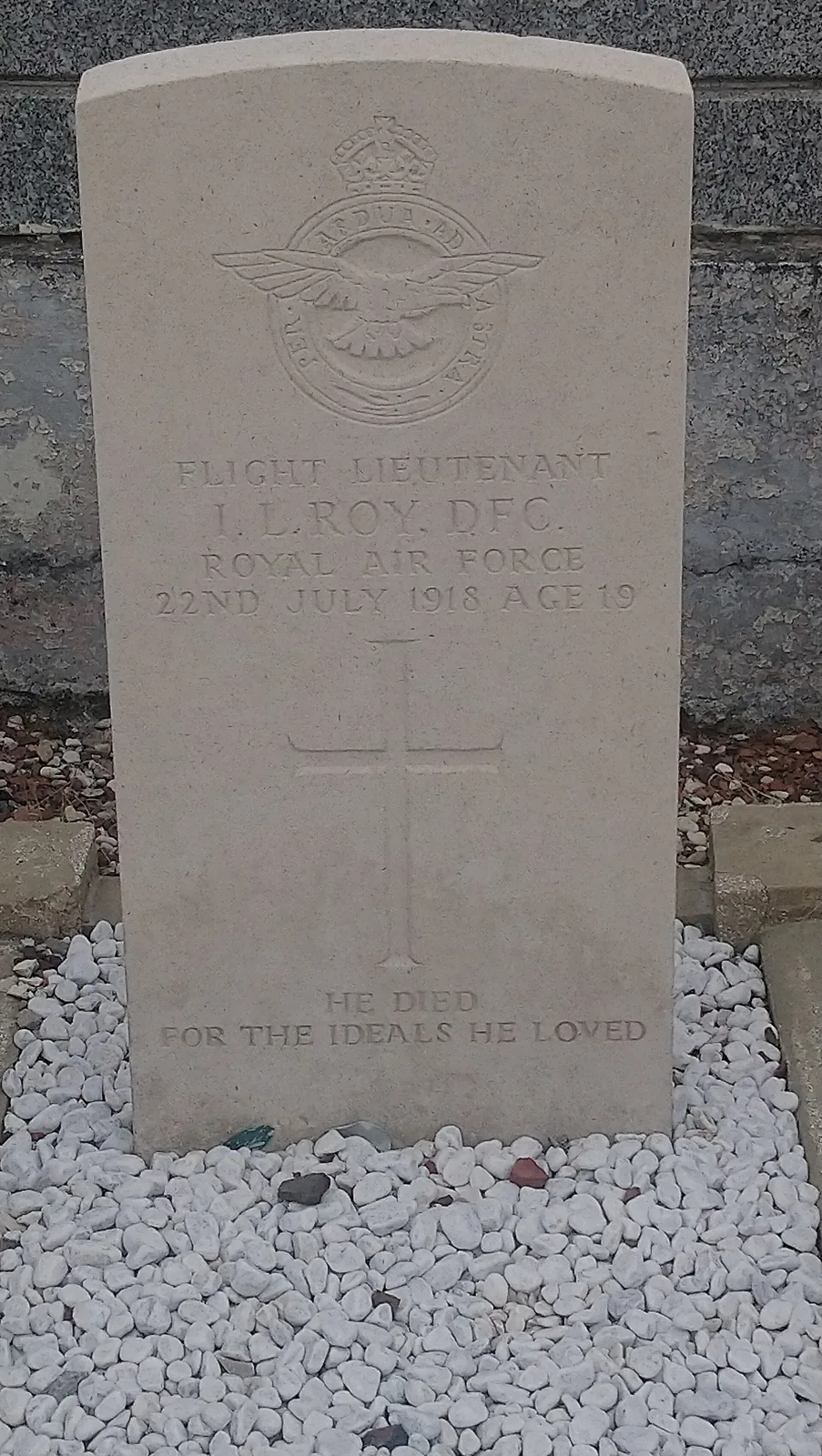 Death of Indra Lal Roy: Photograph taken in 2019 showing the grave of First World War aviator Indra Lal Roy in Estevelles, France. Not a photograph of his death in 1918.