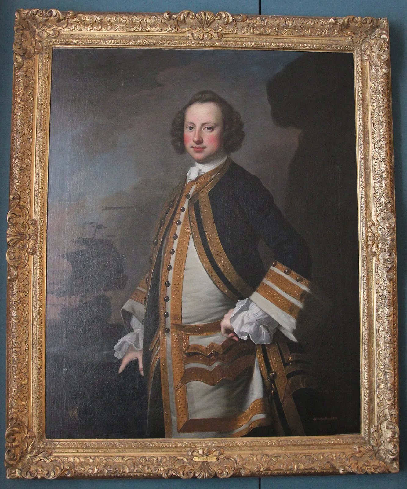 Seven Years' War - Battle of Negapatam: Photograph of a 1749 portrait of Admiral George Pocock, commanding British forces at the August 1758 Battle of Negapatam; not a painting of that battle.