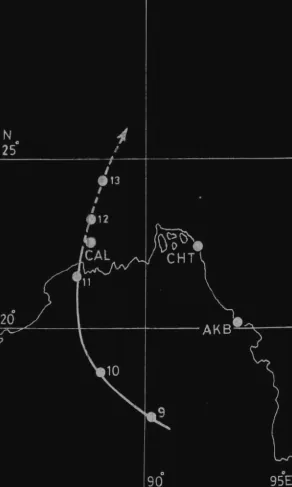 A severe cyclone struck Bengal and caused extensive destruction around Calcutta and the lower…: Later reconstruction of the reported October 1737 Bengal cyclone track; not a contemporaneous illustration or photograph of devastation.