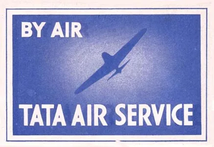 Tata Airlines (later to become Air India) makes its first flight: Baggage label used by Tata Airlines in 1932, the year of its first flight; not an image of the aircraft or maiden flight.