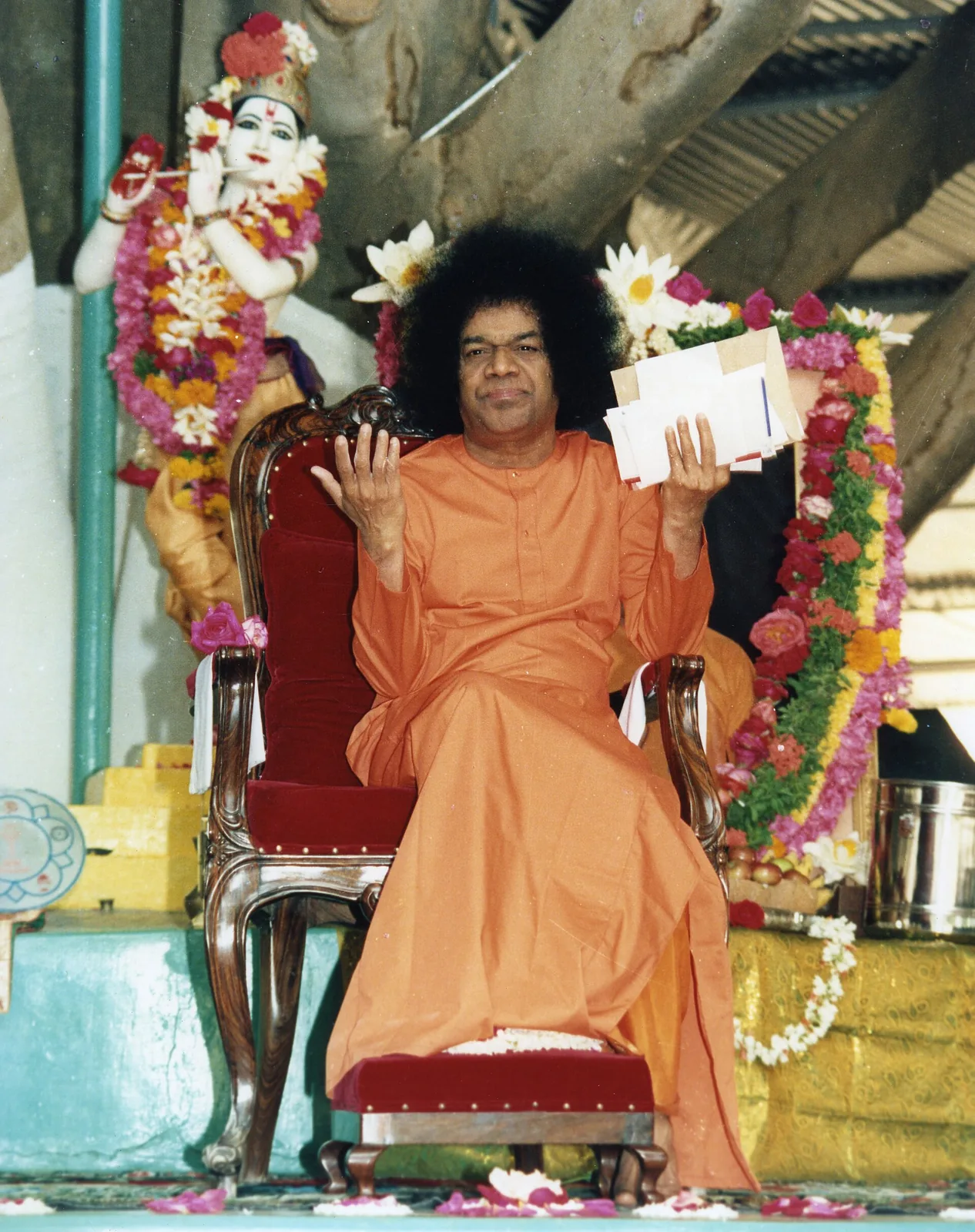 Birth of Sathya Sai Baba: Depiction of Sathya Sai Baba associated with Birth of Sathya Sai Baba.
