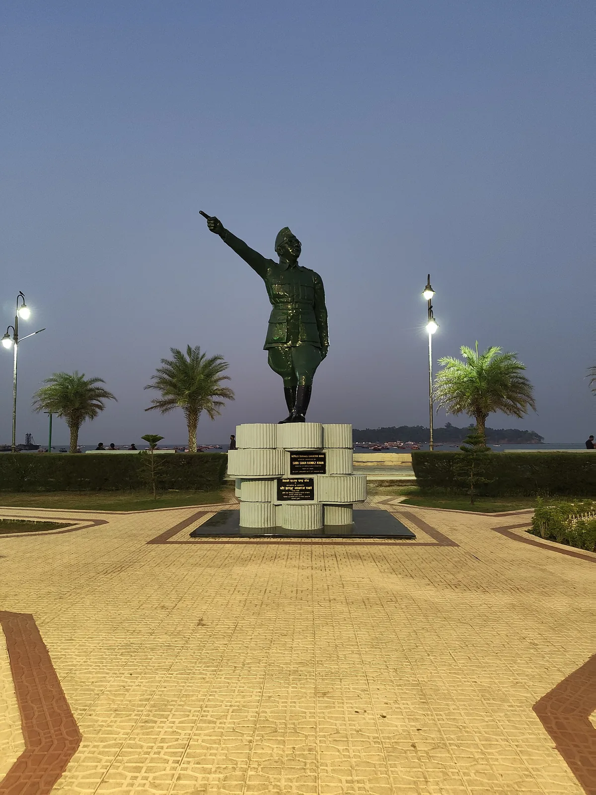 Subhash Chandra Bose sets up a pro-Japanese Indian government at Port Blair, India: March 2026 photograph of a Netaji Subhas Chandra Bose statue in Port Blair, where Bose had raised the Indian national flag in 1943. A modern commemoration, not a photograph of the reported 1943 governmental event.