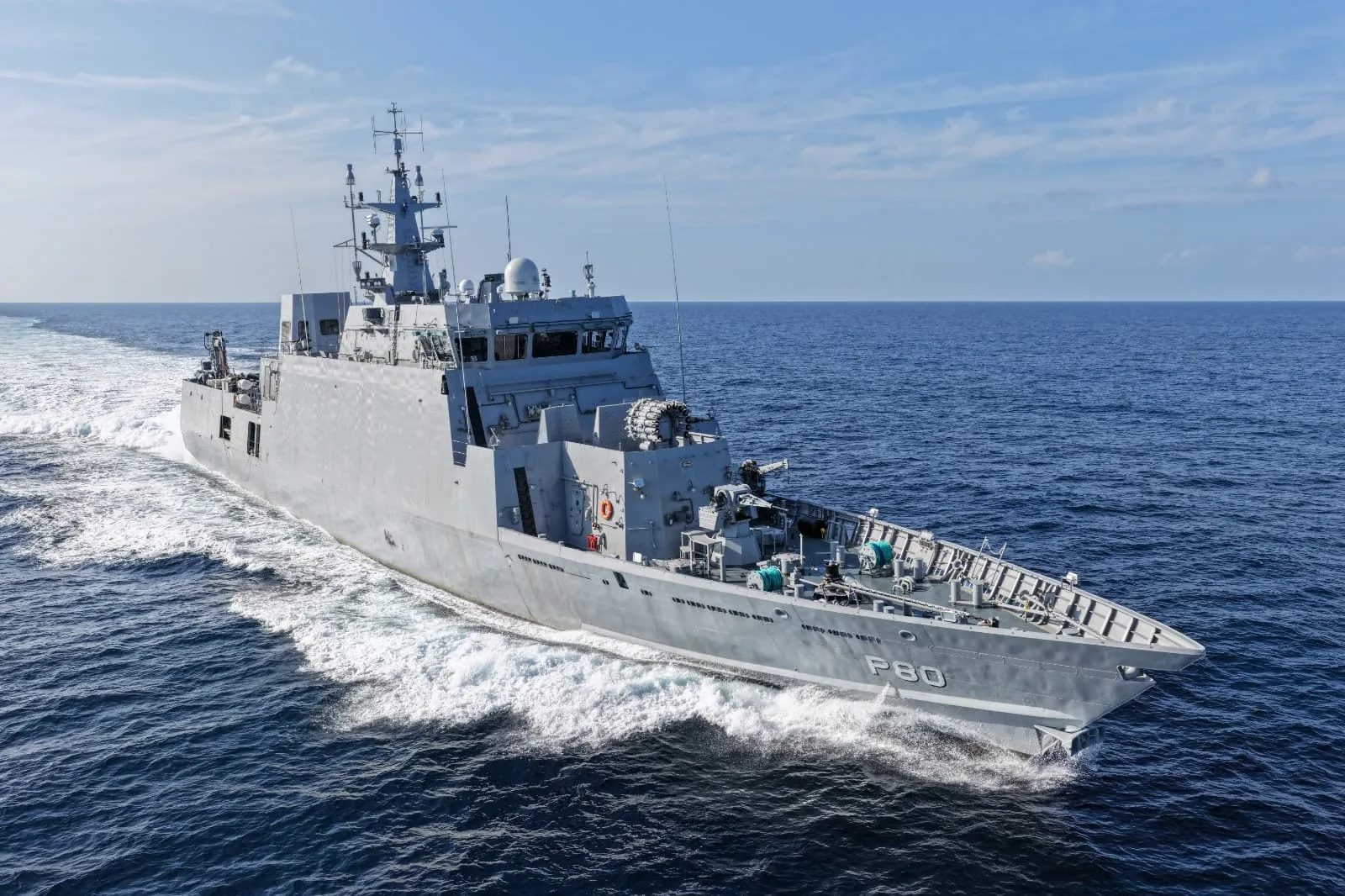 INS Mangrol (P82) Joins the Indian Navy: November 2025 photograph of INS Mahe (P80), the lead ship of the class to which INS Mangrol (P82) belongs. This is NOT INS Mangrol or its October 2026 commissioning. GODL exclusions and original uploader license have not received final manual rights clearance.